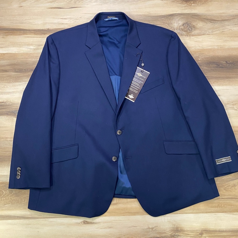 Joseph Abboud Performance Sport Coat 54R Wool Blend Stretch Navy Blazer